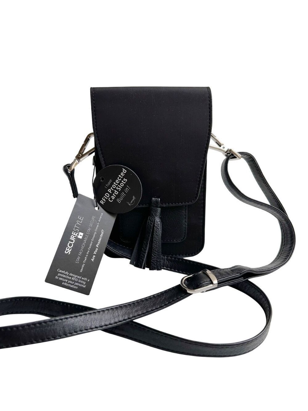 NWT K.Carroll Card Holder Crossbody Designed with RFID Protection in Black